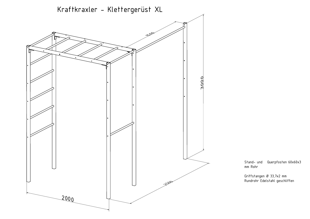 Kraftkraxler - Klettergerüst aus Stahl XL