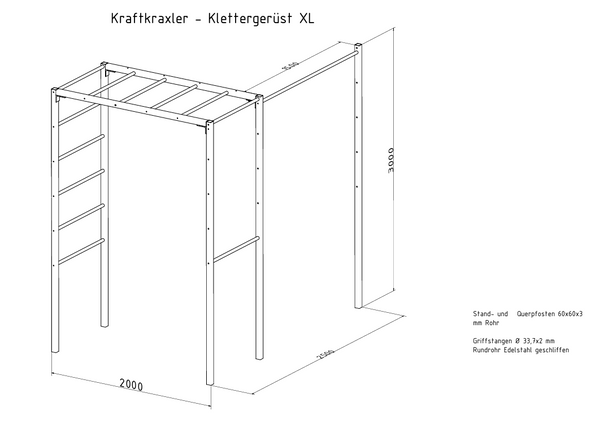 Kraftkraxler - Klettergerüst aus Stahl XL - Grün