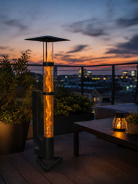 Stahlsein Pelletfackel für Terrasse, Balkon und Garten
