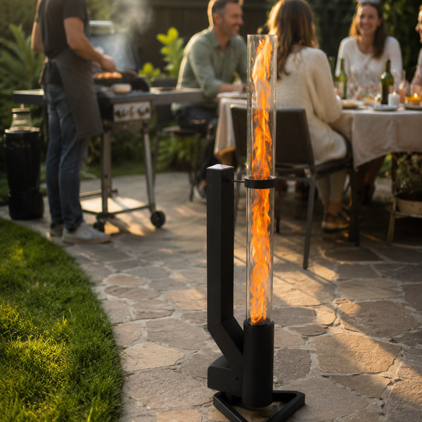 Stahlsein Pelletfackel für Terrasse, Balkon und Garten